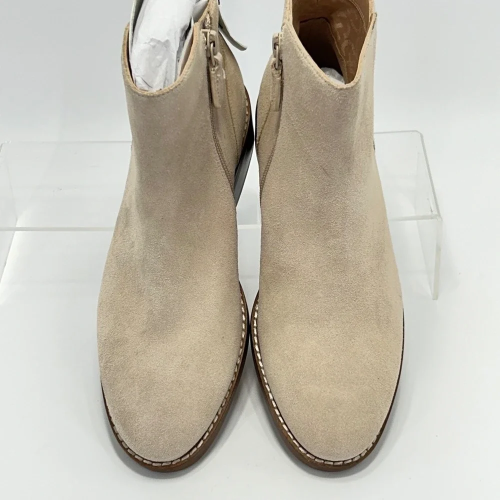 Cole Haan Grand OS‎ Size 7 Suede Ankle Booties Beige Waterproof Boots NEW $298